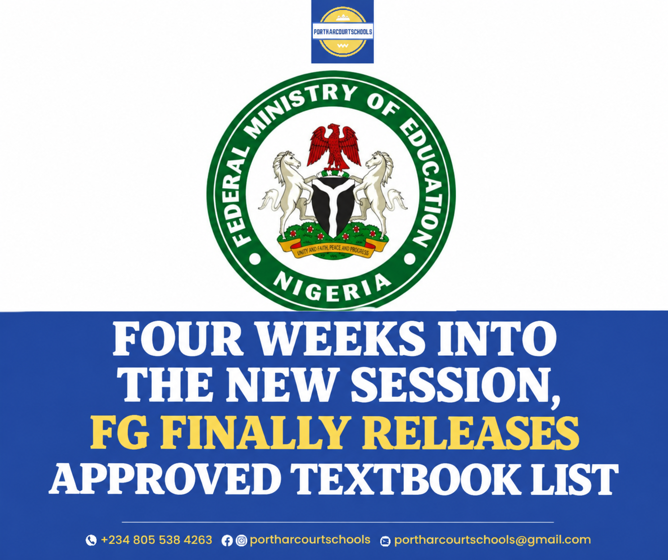 FOUR WEEKS INTO THE NEW SESSION, FG FINALLY RELEASES APPROVED TEXTBOOK LIST