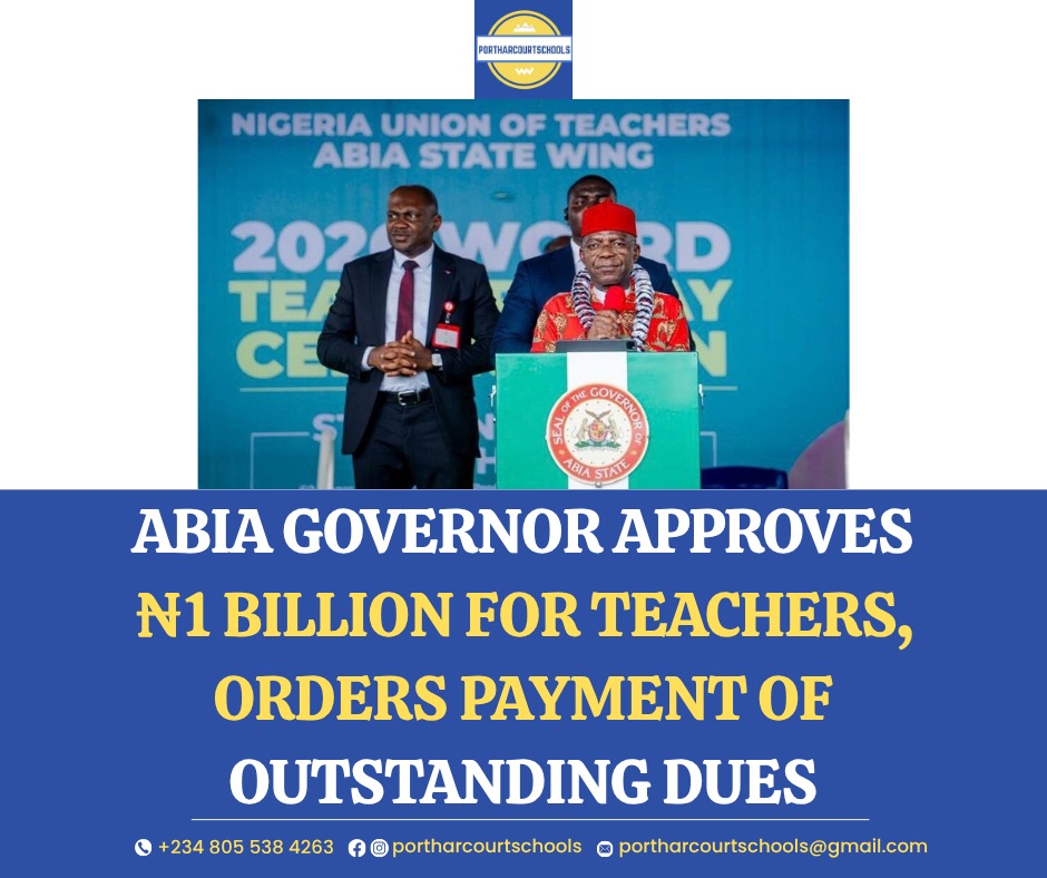 Abia Governor Approves ₦1 Billion For Teachers, Orders Payment of Outstanding Dues
